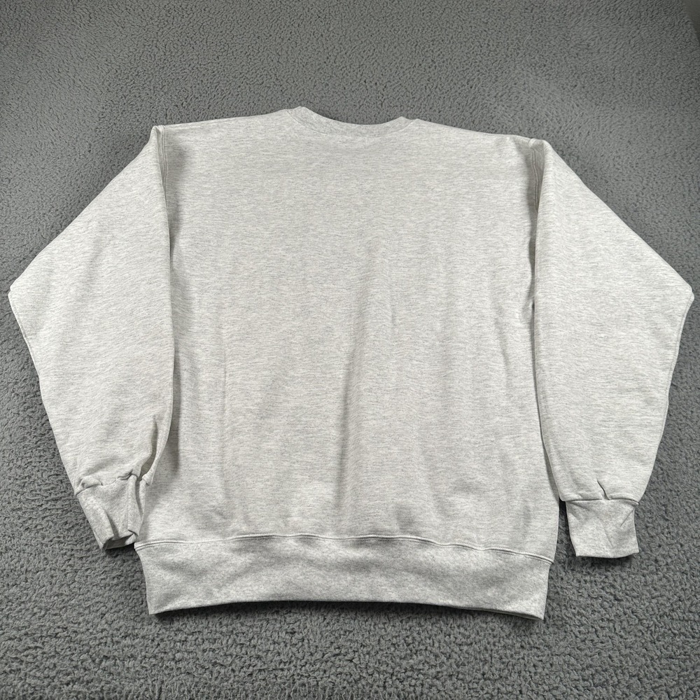 The Bar Sweatshirt Womens M Gray Fleece Crewneck Pullover Graphic Logo Front - Picture 4 of 7